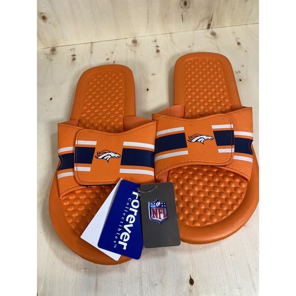 NFL Denver Broncos Team Logo Shower Slide‎ Flip Flop Sandals New Men's 13-14 XL - Picture 1 of 5